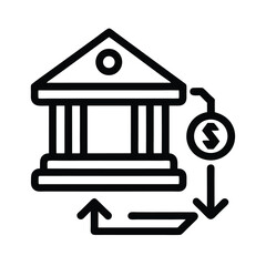 Bank Transfer Icon Outline Vector Illustration