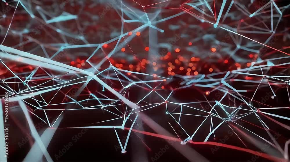 Poster abstract network of light and lines in motion