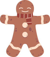 Man new years gingerbread vector illustration