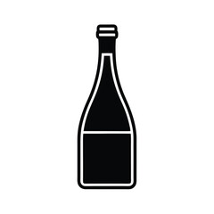Champagne Bottle Icon Outline Vector Illustration