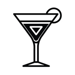 Cocktail Icon Outline Vector Illustration