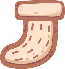 Stocking new years gingerbread vector illustration