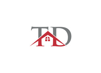 TD real estate modern logo design vector icon template
