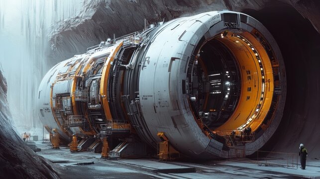 Futuristic transportation tunnel - Powered by Adobe