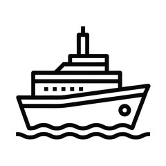 Obraz premium Icebreaker Ship Icon Outline Vector Illustration