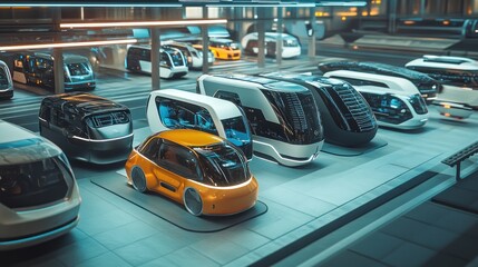 Fototapeta premium Futuristic Vehicle Parking