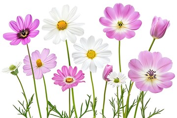 Obraz premium Beautiful Arrangement of Colorful Flowers with Pink and White Blooms in Bright Nature Scene