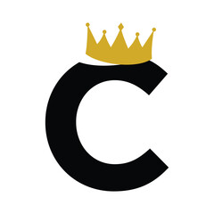 initial logo template letter C with crown