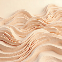 Seamless Earthy Waves: Beige and Peach Clay Texture