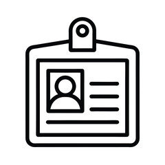School ID Icon Outline Vector Illustration