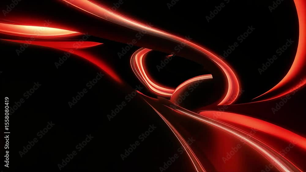Poster dynamic red light trails in abstract space