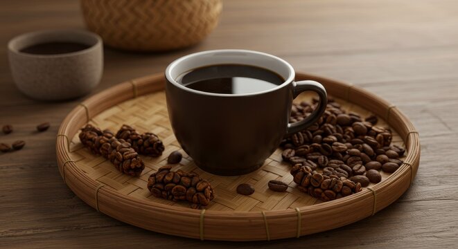 Rich Aromatic Coffee A Dark Roast Delight with Coffee Beans and Kopi Luwak