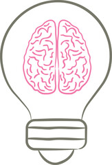 Brain Inside a Light Bulb - Idea Concept