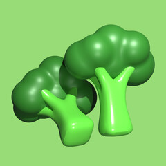 Broccoli 3D Icon Illustration
