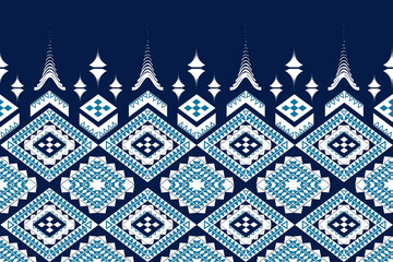 Southeast Asian traditional textile pattern, Lao or Isan style, intricate geometric shapes...