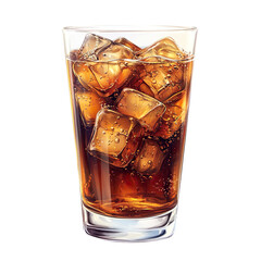 Jack and coke cocktai isolated on white background