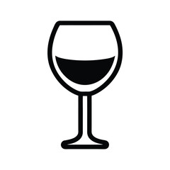 Wine Glass Icon Outline Vector Illustration