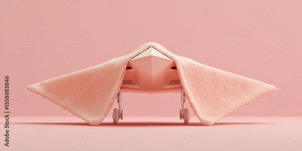 Aufkleber Futuristic Low Observable Stealth Bomber with Flying Wing Design and Sharp Angular Lines for Next-Gen Aviation Innovation and Technology Marketing