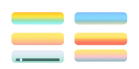 Pastel Gradient Rectangles: UI Design Elements, PNG