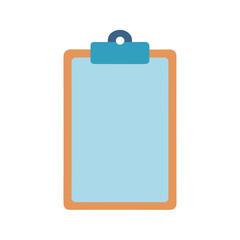 Minimalist clipboard with flat color style for office and school themes Vector illustration