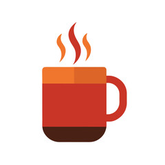 Coffee mug in minimalist flat style perfect for café and breakfast Vector illustration