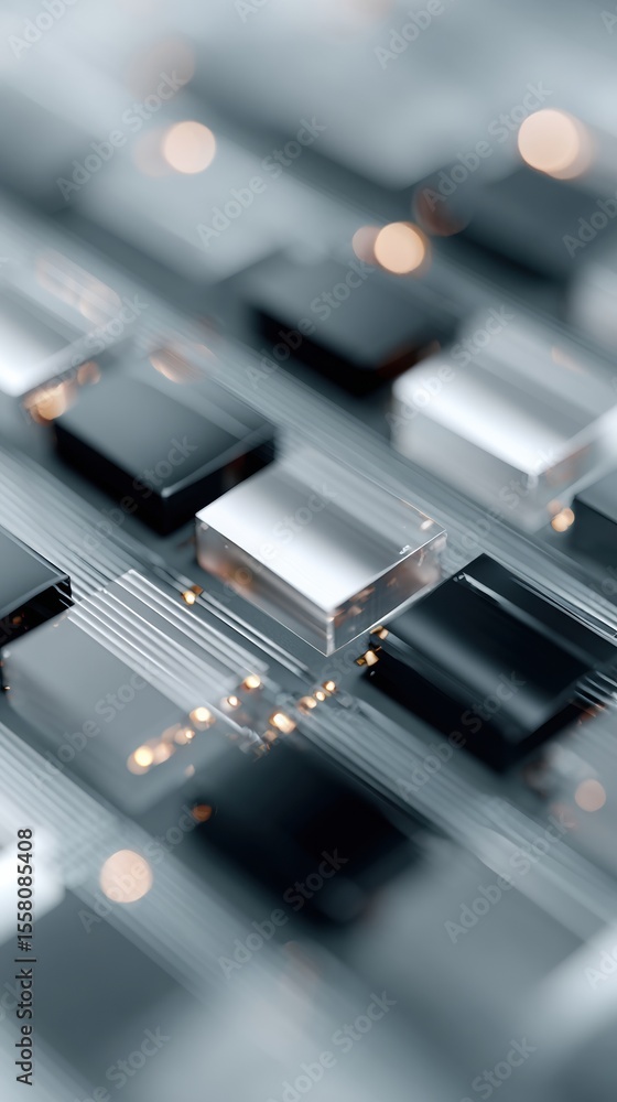 Poster Futuristic Quantum Computing Circuit with Cryptographic Hardware and Communication Devices in High-Tech Laboratory for Secure Data Solutions
