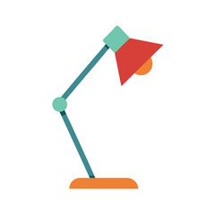 Desk lamp in flat color minimalist style ideal for interior and workspace Vector illustration