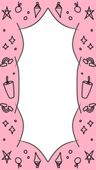 frame with pink holiday - cute doodle frame in pink