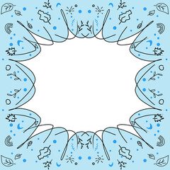 blue floral frame - seamless pattern background