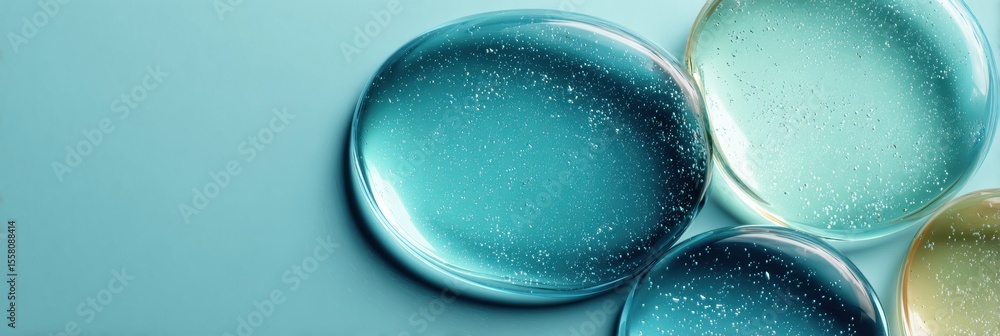 Poster cyan gradient abstract with organic shapes and smooth texture for technology advertising and digital