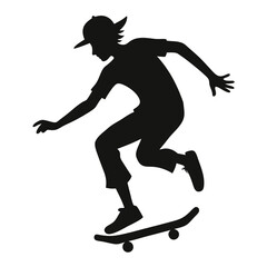 Skater Silhouette Trick in Urban Style