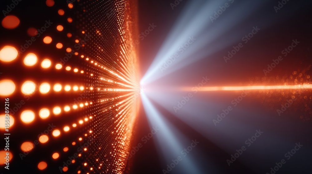 Aufkleber Dynamic Blinking LED Wall Closeup with Pixelated Surface and Motion Blur Effects for Tech Advertising and Digital Communication Displays