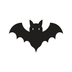 Halloween bat icon in flat color minimalist style for spooky and seasonal content Vector illustration