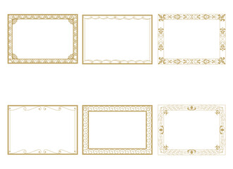 Vintage ornament frame. Decorative border frames, retro style divider. Elegant vintage frame and wedding ornaments Isolated icons vector set. Calligraphic filigree black ink borders collection