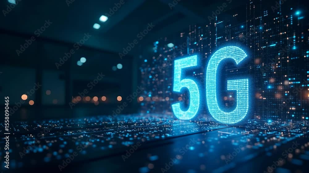 Poster revolutionizing manufacturing: groundbreaking 5g industrial concept showcasing smart automation and 