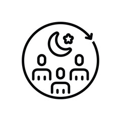 Obraz premium Black line icon for religious meeting