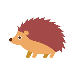 Hedgehog icon in flat color minimalist style ideal for cute animal illustrations Vector illustration