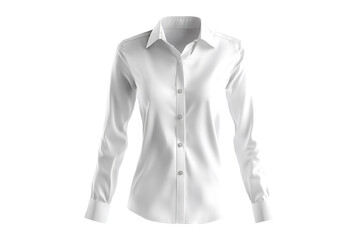 women's white office shirt isolated on transparent background