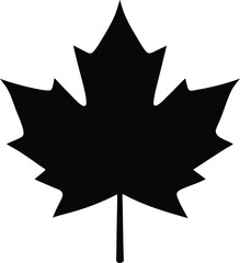 Black Maple Leaf Vector with Pointed Autumn Tips