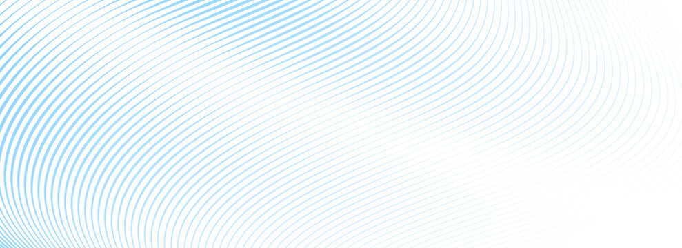 Abstract blue wave line background. Light blue dynamic dash stripe texture. Warped and curved lines wallpaper for tech design template, presentation, brochure, leaflet, booklet. Vector backdrop