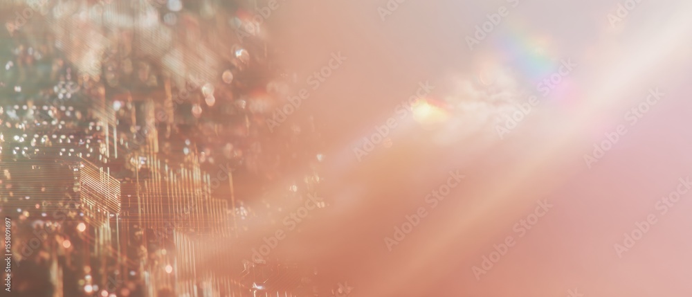 Aufkleber Quantum Cloud AI Chip with Intricate Circuit Board Patterns Symbolizing Machine Intelligence and Big Data Processing for Tech Marketing