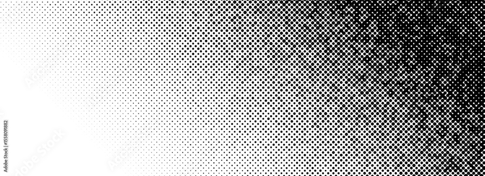 Poster grunge halftone gradient texture. black pixelated backdrop. weathered grit noise background. damaged