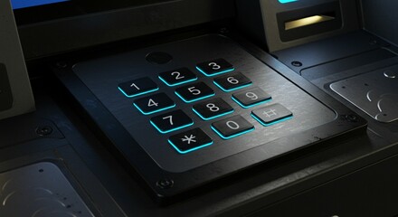 Atm keypad close up