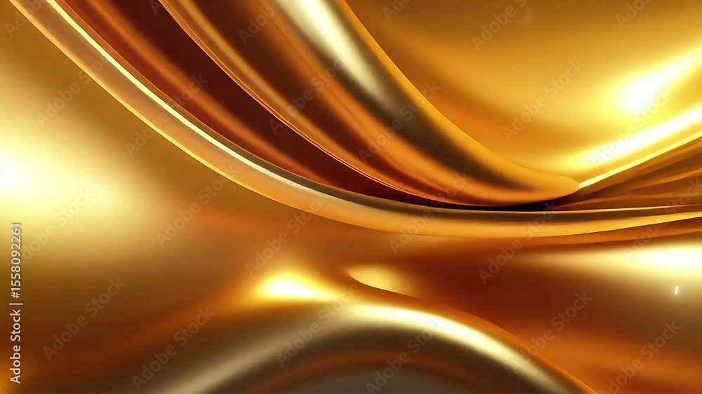 Aufkleber luxurious gold fabric flowing in dynamic motion