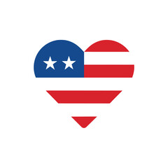 Flat color style and minimalist of an american flag one vector illustration