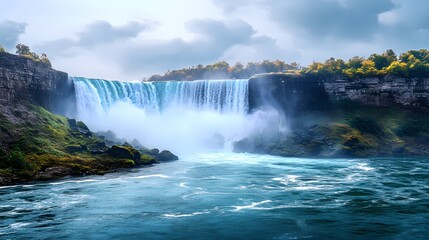 Fototapeta premium Niagara Falls Majestic Waterfall Landscape 