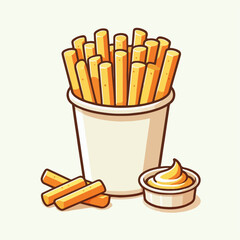 french fries with ketchup