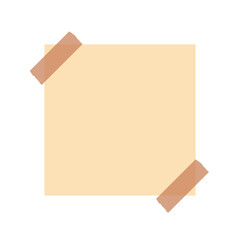 blank sticky note with masking tape isolated on white for text