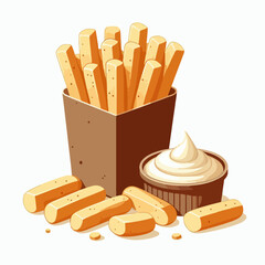french fries vector illustration