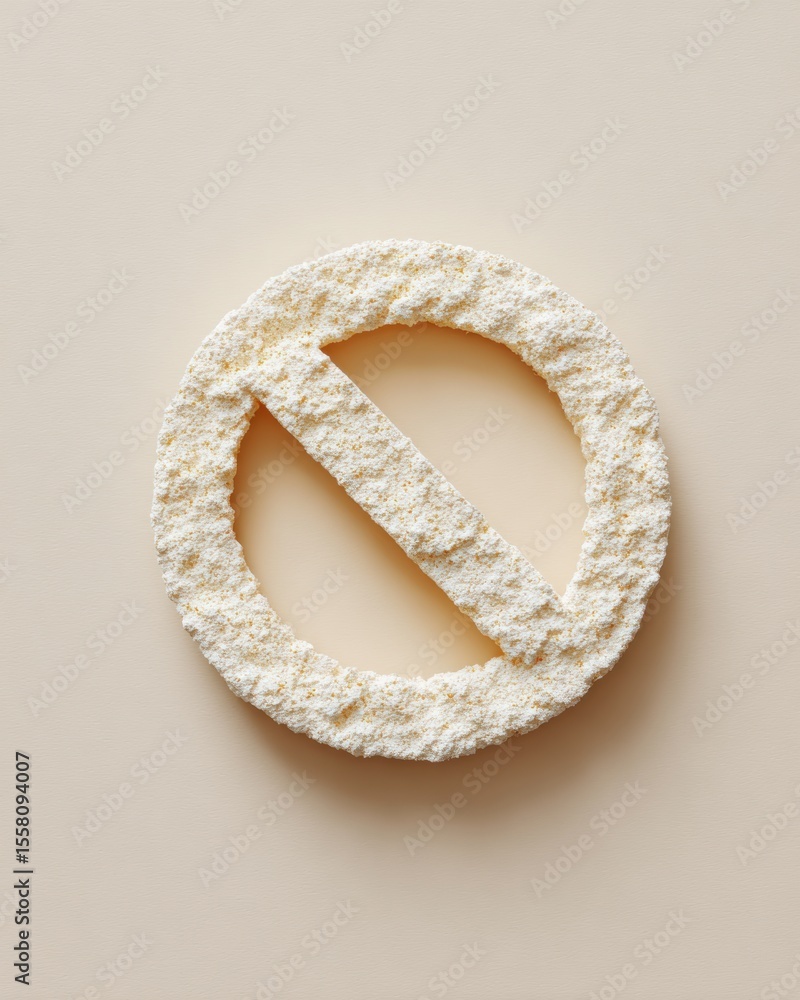 Aufkleber Minimalist Prohibition Symbol with Rough Texture in Neutral Tones Modern Graphic Design Element Highlighting Entry Restriction and Limited Access for Content Creators